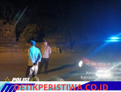 Pastikan Situasi Kamtibmas Kondusif, Personel Polsek Sidemen Intensifkan Giat Blue Light Patrol 