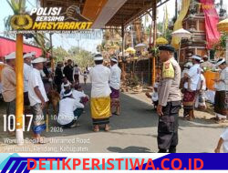 Personil Polsek Rendang Berikan Pengamanan Kegiatan Masyarakat Dewa Yadnya, di Dusun Kubakal