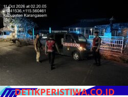 Cegah Gangguan Kamtibmas pada Dini Hari, Polsek Bebandem Gelar Blue Light Patrol di Jalur Rawan dan Obyek Vital