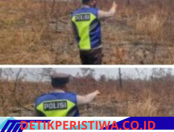 Polres Oku Timur Melalui Polsek Cempaka Giat Melaksanakan Ground Cek Titik Hotspot Aplikasi Karhutla Polda Sumsel