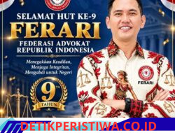 RUDIYANTO, SH: SEMOGA FERARI SEMAKIN DIHORMATI DAN DIPERCAYA RAKYAT DI USIA KE-9!