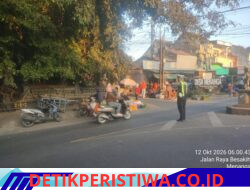 Cegah Laka Lantas, Personil Polsek Rendang Melaksanakan Pos Strong Point Atensi Arus Lalu Lintas 