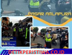 Pastikan Kelancaran Arus Lalulintas, Sat Lantas Polres Karangasem Lakukan Gatur Lalin dan Penling di Pasar Amlapura