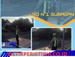 Cegah Lakalantas pada Kalangan Pelajar, Personil Lantas Bantu Sebrangkan Siswa-siswi SD Negeri 1 Subagan