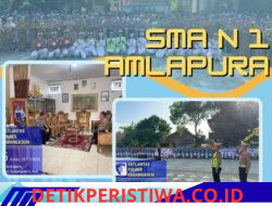 Melalui Program Police Goes To School, Kasat Lantas Polres Karangasem Menggelar Pelantikan PKS di SMAN 1 Amlapura