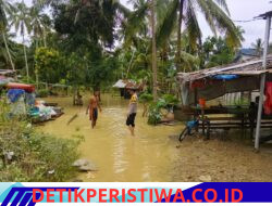 Kapolsek Simpang Jernih Pantau Banjir di Pante Kera, 30 KK Masih Mengungsi