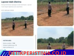 Polsek Martapura Polres Oku Timur Giat Melaksanakan Pantauan Titik Hotspot Aplikasi Stop Karhutla Polda Sumsel