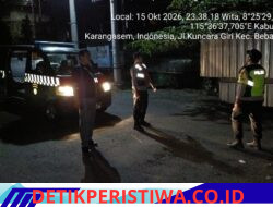 Jaga Kondusivitas Situasi Kamtibmas pada Malam Hari, Polsek Bebandem Gelar KRYD dan Blue Light Patrol Sasar Jalur Rawan dan Obyek Vital
