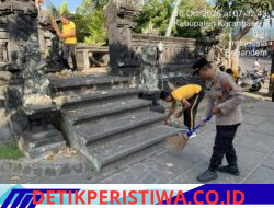 Wujudkan Program Green Policing Kapolri, Kapolsek Bebandem Pimpin Langsung Aksi Bersih-bersih dan Penanaman Pohon