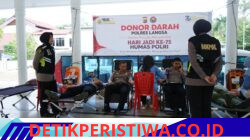 Polres Langsa Kumpulkan 42 Kantong Darah Pada Kegiatan Menyambut Hari Jadi Humas Polri ke-75