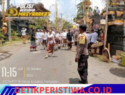 Pastikan Kegiatan Berjalan Lancar, Personil Polsek Rendang Berikan Pengamanan Kegiatan Dewa Yadnya di Pura Dalem Desa Adat Kubak