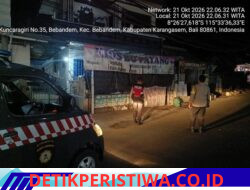Antisipasi Gangguan Kamtibmas, Personel Polsek Bebandem Intensifkan Giat Blue Light Patrol