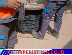 GERAK CEPAT, 2 PETUGAS PLN PERBAIKI KABEL KWH WARGA DUSUN PANCUR 1 AKIBAT KEBAKARAN