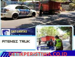 Cegah Truk Parkir Sembarangan, Satlantas Polres Karangasem Tertibkan Truk yang Parkir di Sepanjang Jalur Kawasan Wisata Candidasa