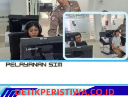 Pastikan Mengenal Rambu-rambu Lalulintas, Personil Sat Lantas Berikan Uji Teori Avis Komputerisasi kepada Pemohon SIM Baru