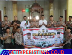 Jum’at Keliling di Peudawa, Kapolres Aceh Timur Ajak Jama’ah Lindungi Keluarga dari Narkoba