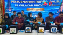 Polda Bali dan Bank Indonesia Musnahkan 3.731 Lembar Uang Rupiah Palsu