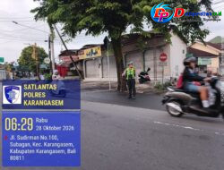 Utamakan Keselamatan Kalangan Pelajar, Personel Sat Lantas Polres Karangasem Laksanakan PH Pagi di Depan MAN Amlapura