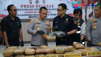 Polres Langsa Ungkap 10 Kasus Narkoba, 39,9 Kg Ganja Disita! 14 Pria Diamankan