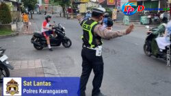 Berbekal Rasa Tanggungjawab Anggota Lantas Polres Karangasem Lakukan Gatur Pagi, di Simpang Tiga BTN Taman Asri Karangasem
