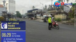 Berikan Kenyamanan kepada Pengguna Jalan, Unit Turjawali Sat Lantas Lakukan Gatur Lalin di Pos 3 Patung Salak Jasri