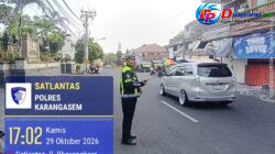 Rutinitas Pos Sore, Satlantas Polres Karangasem Lakukan Gatur Lalin di Seputaran Pasar Senggol Jalan Gajah Mada Amlapura