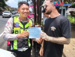 Bukan pada Warga Lokal Saja Satgas III Gakum Juga Berikan Penindakan kepada WNA, di Kawasan Wisata Ameddalam saat Gelar Ops Patuh Agung 2026