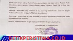 Imem Mukim Gelung Perajah Kecamatan Linge Kirim Surat permohonan bantuan mobil ambulans Postu PantanNangka.