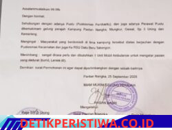 Imem Mukim Gelung Perajah Kecamatan Linge Kirim Surat permohonan bantuan mobil ambulans Postu PantanNangka.