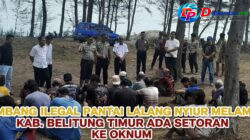 DUGAAN ALIRAN SETORAN TAMBANG ILEGAL PANTAI LALANG, KAB, BELITUNG TIMUR ADA OKNUM